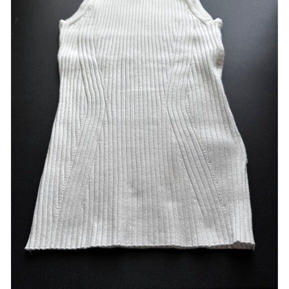 Madewell Tank Sweater White XXS Knit Ribbed Mock Neck Top NWT Minimalist Office - Picture 5 of 13